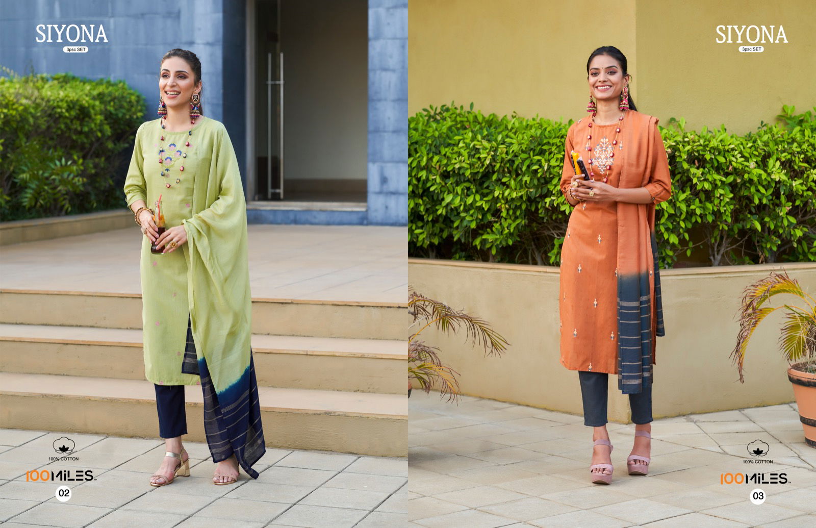 Siyona By 100 Miles Cotton Salwar Suit Catalog